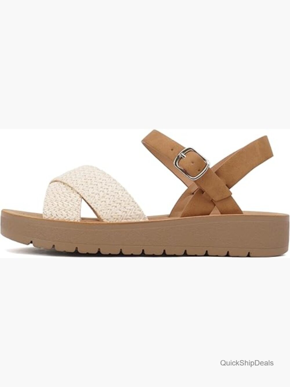 Flat Sandals Flatform Ankle Buckle Criss Cross Band Straps Platform Shoes